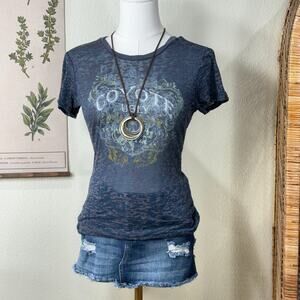 Vintage 90s Y2k Burnout Coyote Ugly Graphic Tee Grunge Trashy Coastal Cowgirl S